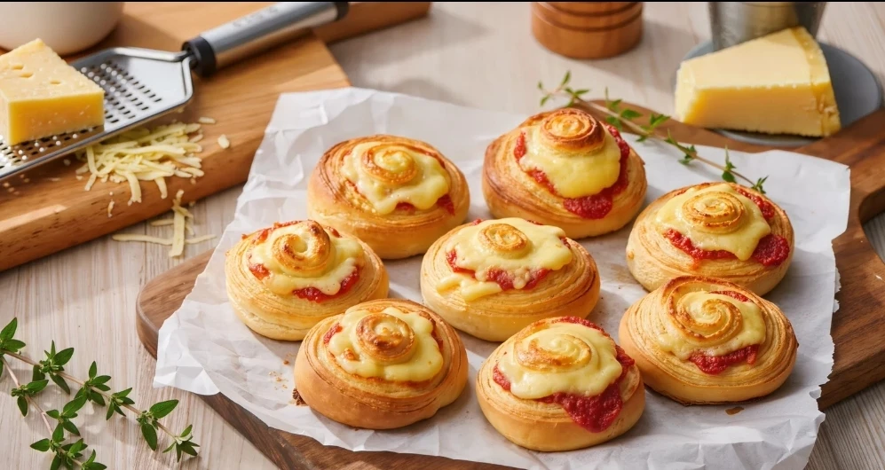 🥐 БЫСТРЫЕ СЫРНЫЕ СИННАБОНЫ ИЗ СЛОЕНОГО ТЕСТА — 65₽/порция