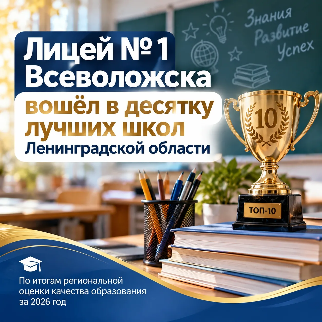 🏆 Лицей № 1 Всеволожска вошёл в топ-10