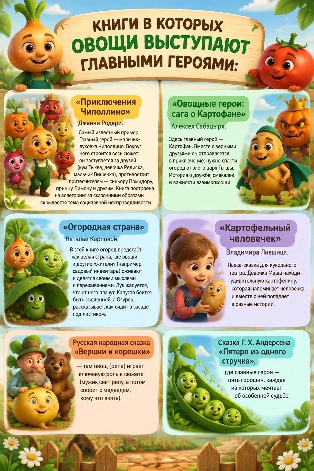 Для дошкольников книги про овощи — это отличный способ не только расширить кругозор, но...