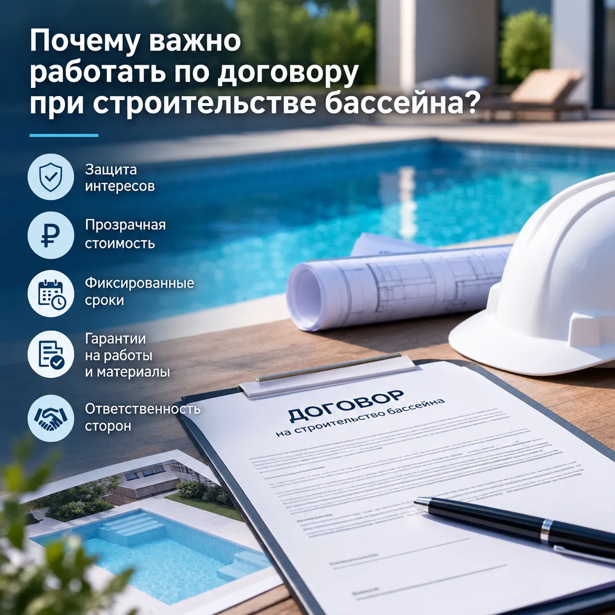 🏊‍♂️ ПОЧЕМУ ВАЖНО СТРОИТЬ БАССЕЙН ПО ДОГОВОРУ?