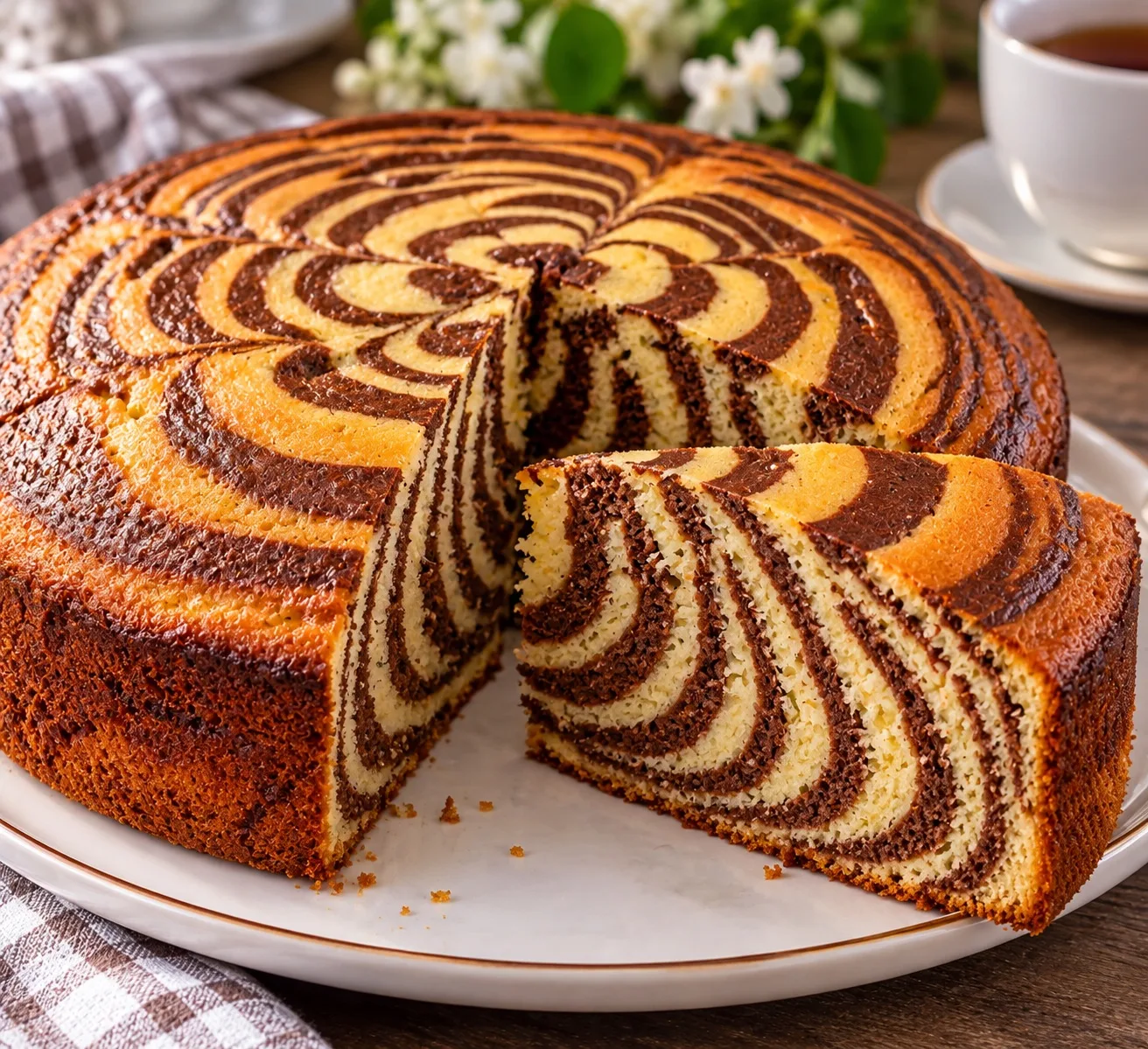 🍰 ПИРОГ «ЗЕБРА» — КРАСИВЫЙ, НЕЖНЫЙ И ОЧЕНЬ ВКУСНЫЙ