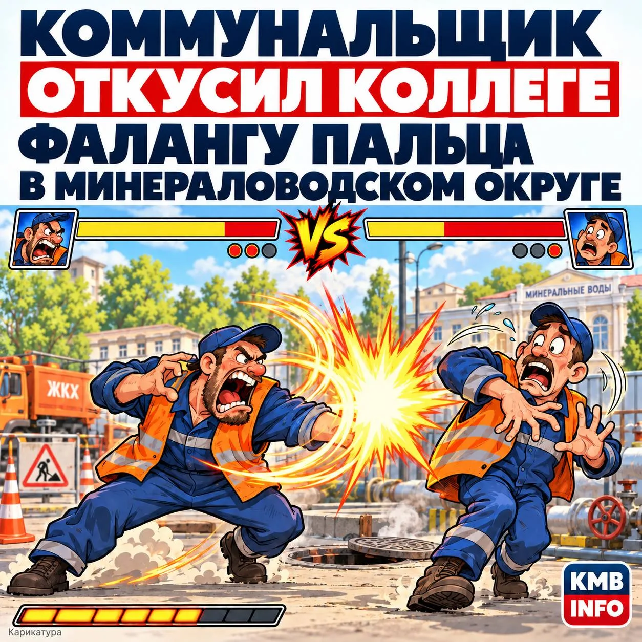 👷🏿‍♂️Коммунальщик откусил коллеге фалангу пальца во время смены в Минераловодском округе