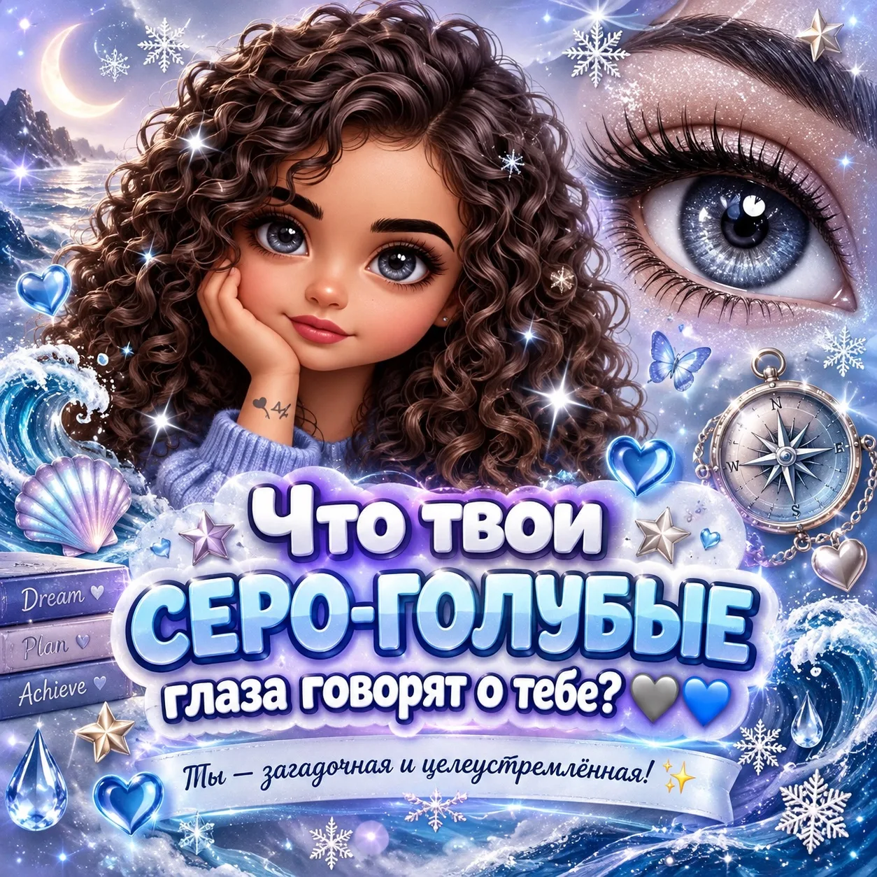 🩶💙 Девочки, привет! Продолжаем нашу серию «Что твой цвет глаз говорит о тебе?»