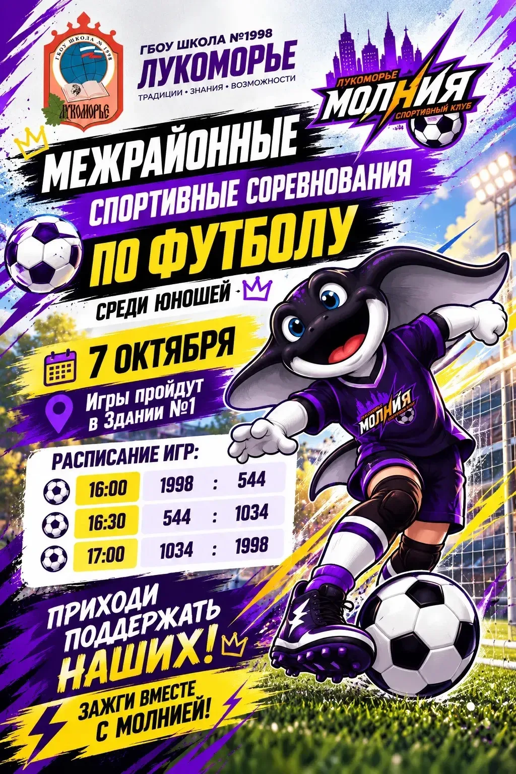 ⚽️⚽️⚽️⚽️⚽️А так же ребята сыграют в футбол в стенах нашей школы (здание 1).
