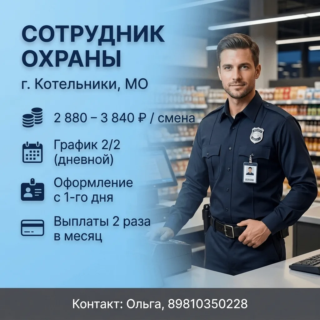 МЫ ПРИГЛАШАЕМ сотрудников охраны на работу!
