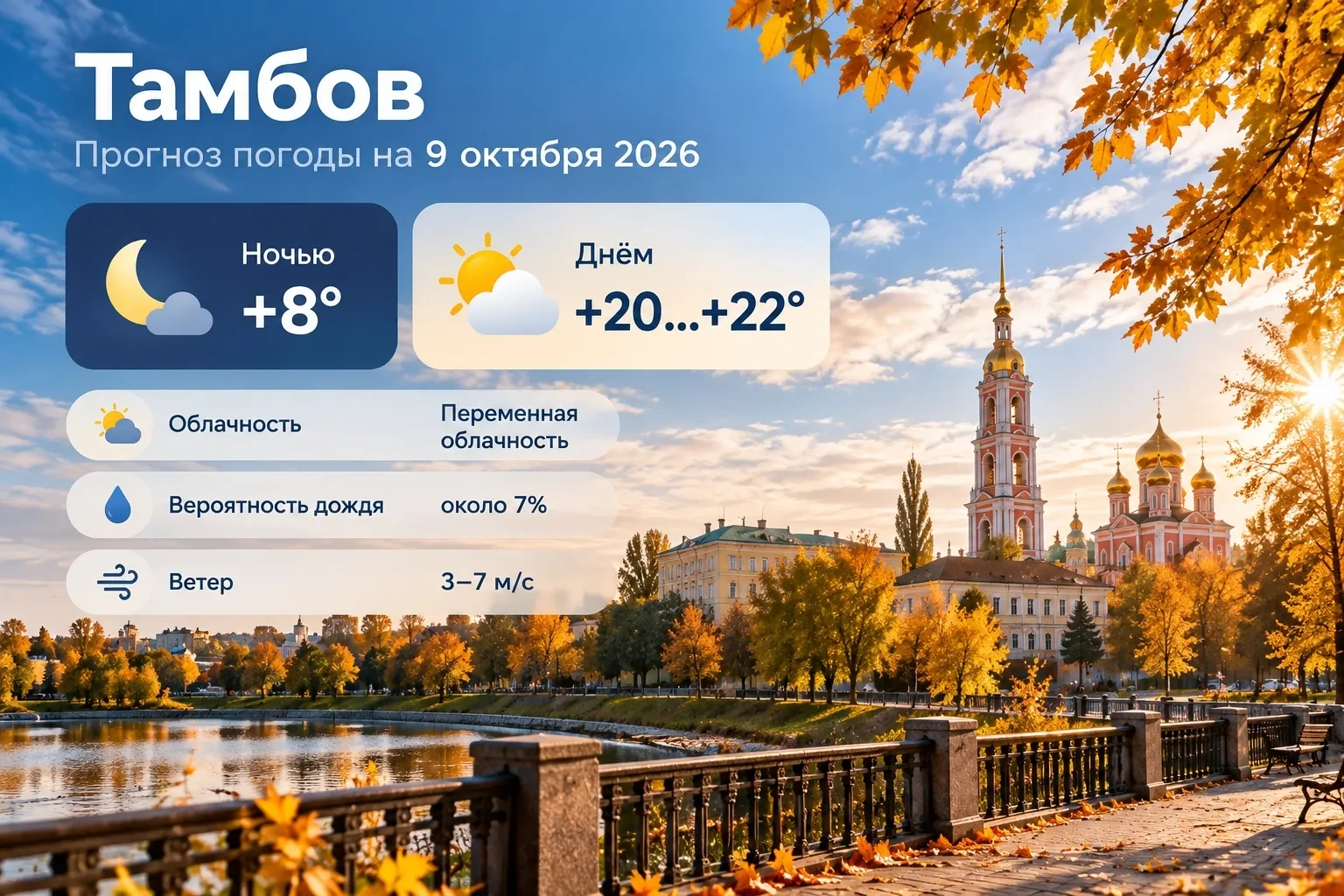 Тамбов ждёт до +22 в пятницу