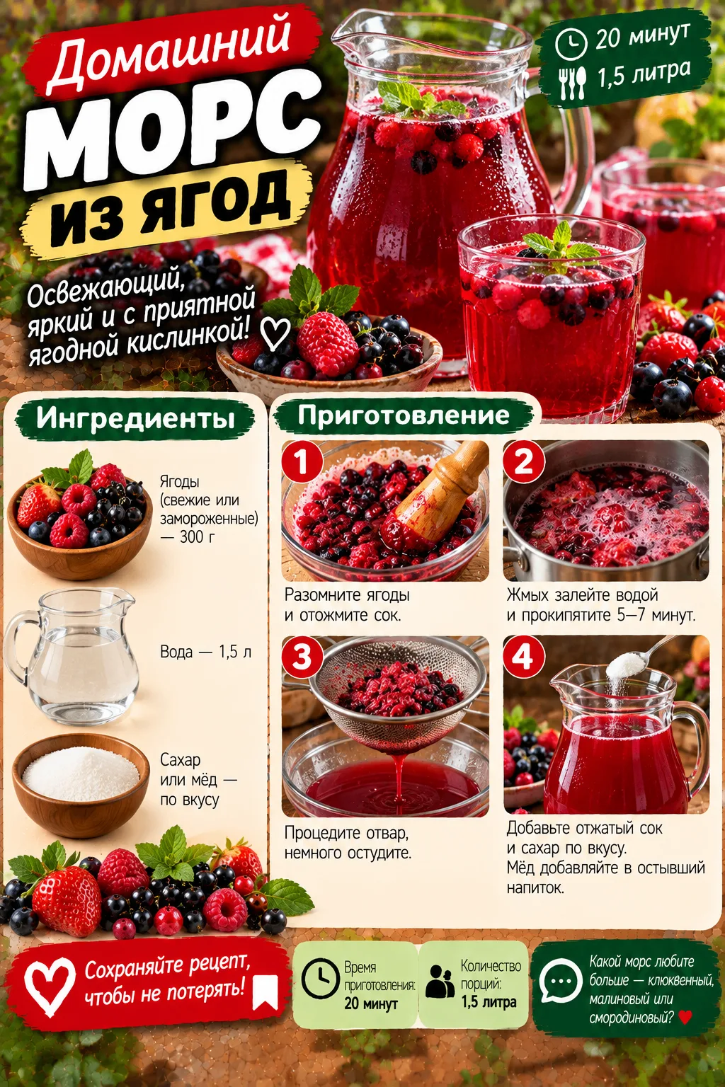 🫐 Домашний морс из ягод