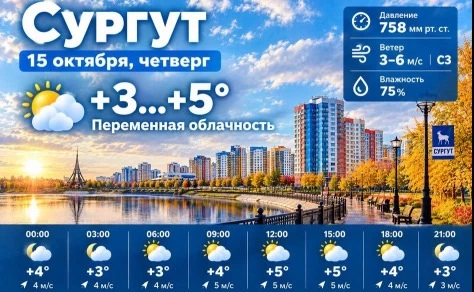 Доброе утро, Сургут! Осень, +5. Воздух бодрит, как холодный душ перед важным решением.