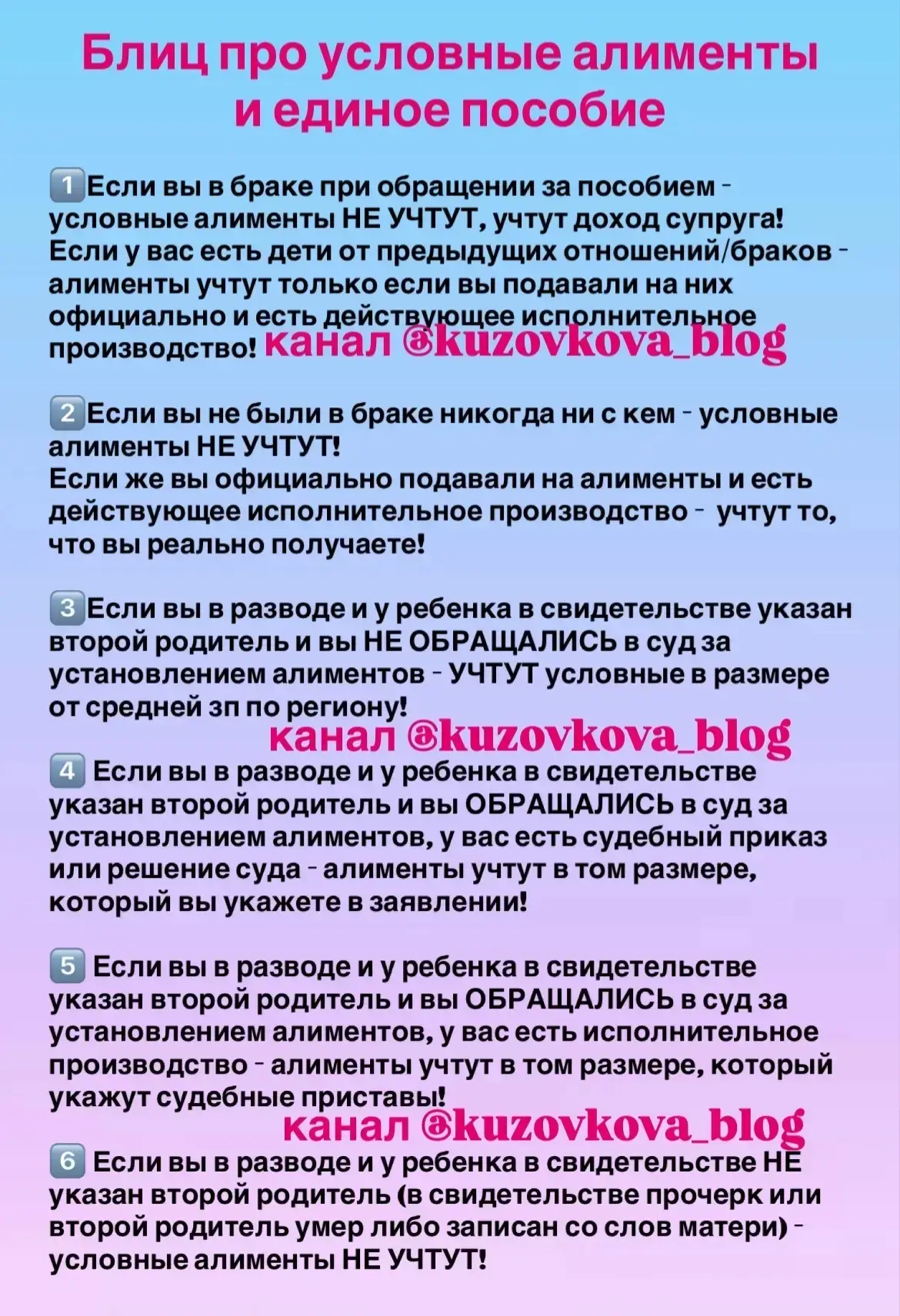 ‼️Блиц про условные алименты и единое пособие
