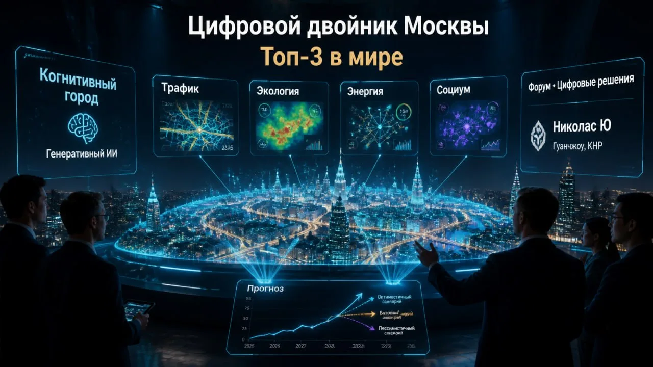 ✅ Москва в топ-3 мира: как «цифровой двойник» управляет мегаполисом в реальном времени