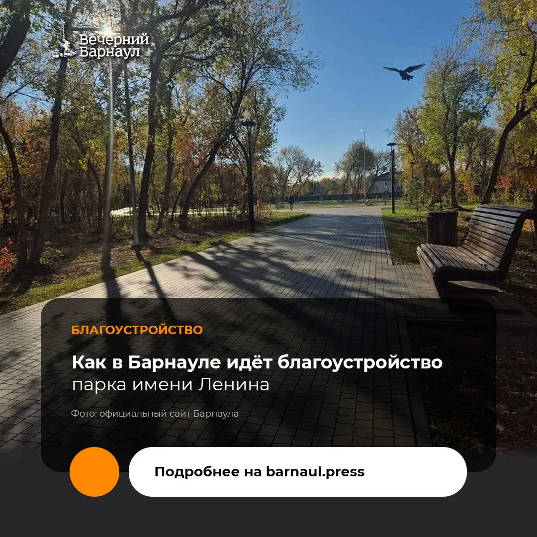 В Барнауле продолжается благоустройство парка имени Ленина в рамках нацпроекта «Инфраст...