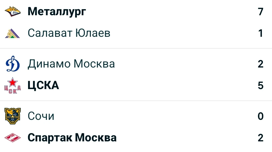 КХЛ 2026-2027 регулярный сезон  матчи от 09.10.26