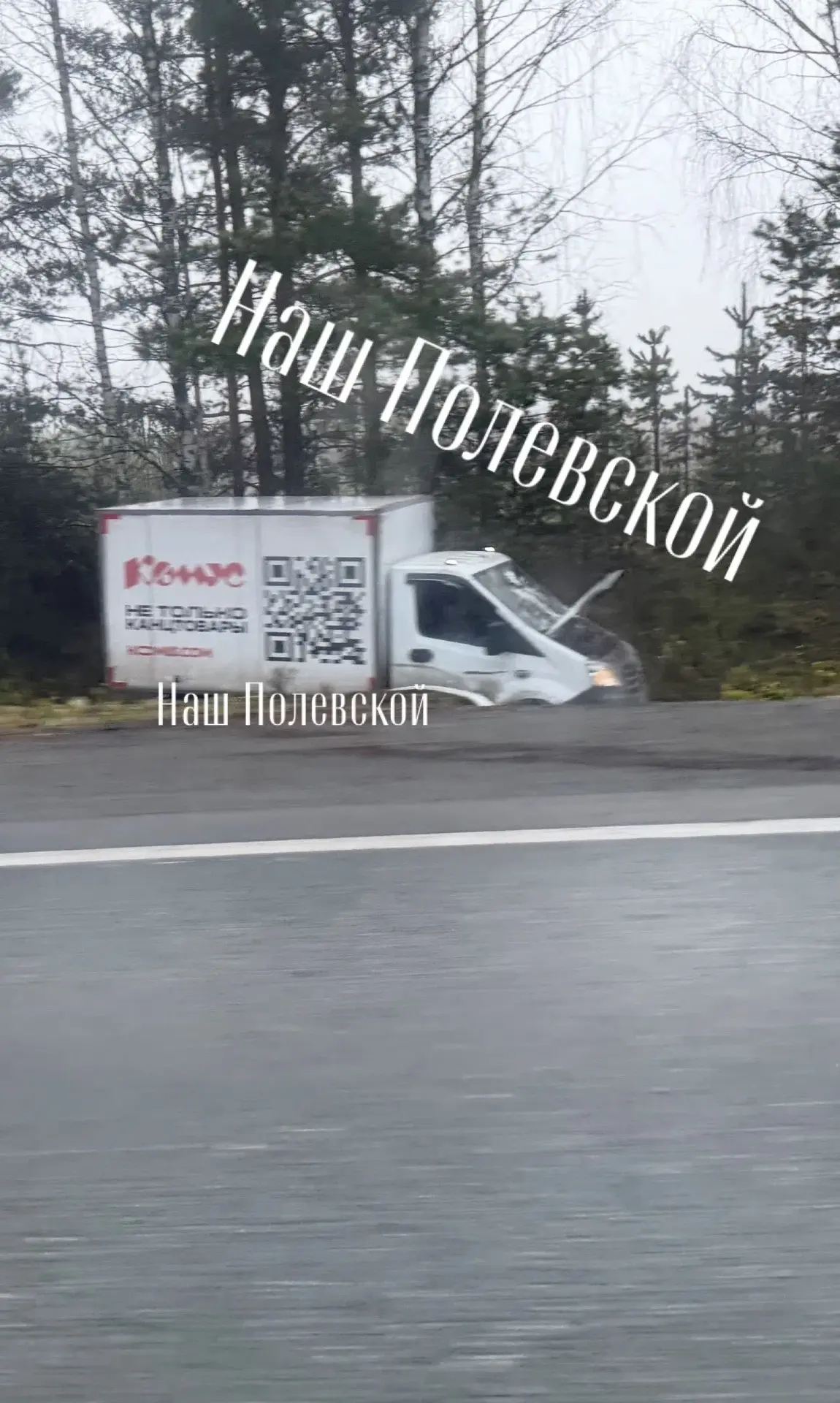 Не доезжая Курганово, газель ушла с дороги