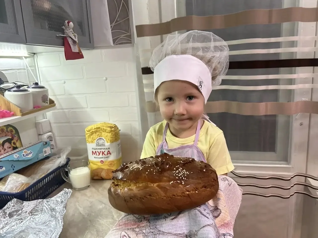 🥯🥯🥯Пышный каравай ко Дню хлеба от нашей воспитанницы!