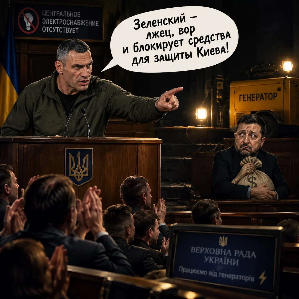 Кличко обвинил Зеленского во лжи, воровстве и блокировании средств для защиты Киева.
