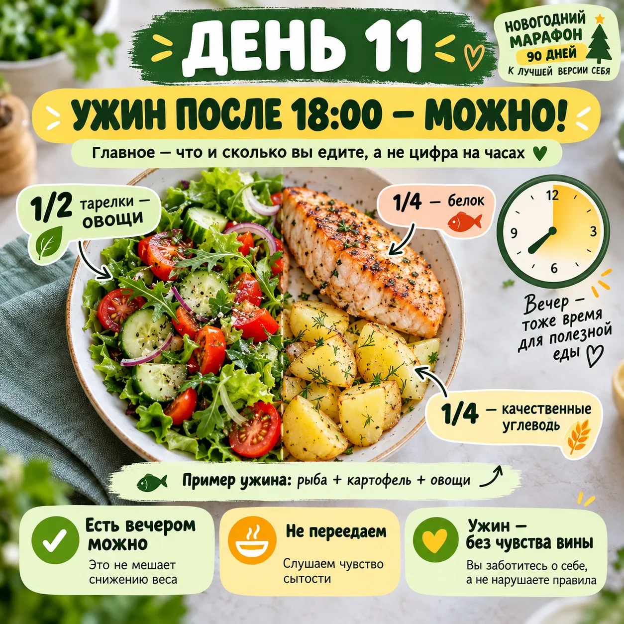 🌙 ДЕНЬ №11. УЖИН ПОСЛЕ 18:00 — МОЖНО ИЛИ НЕЛЬЗЯ? 😁