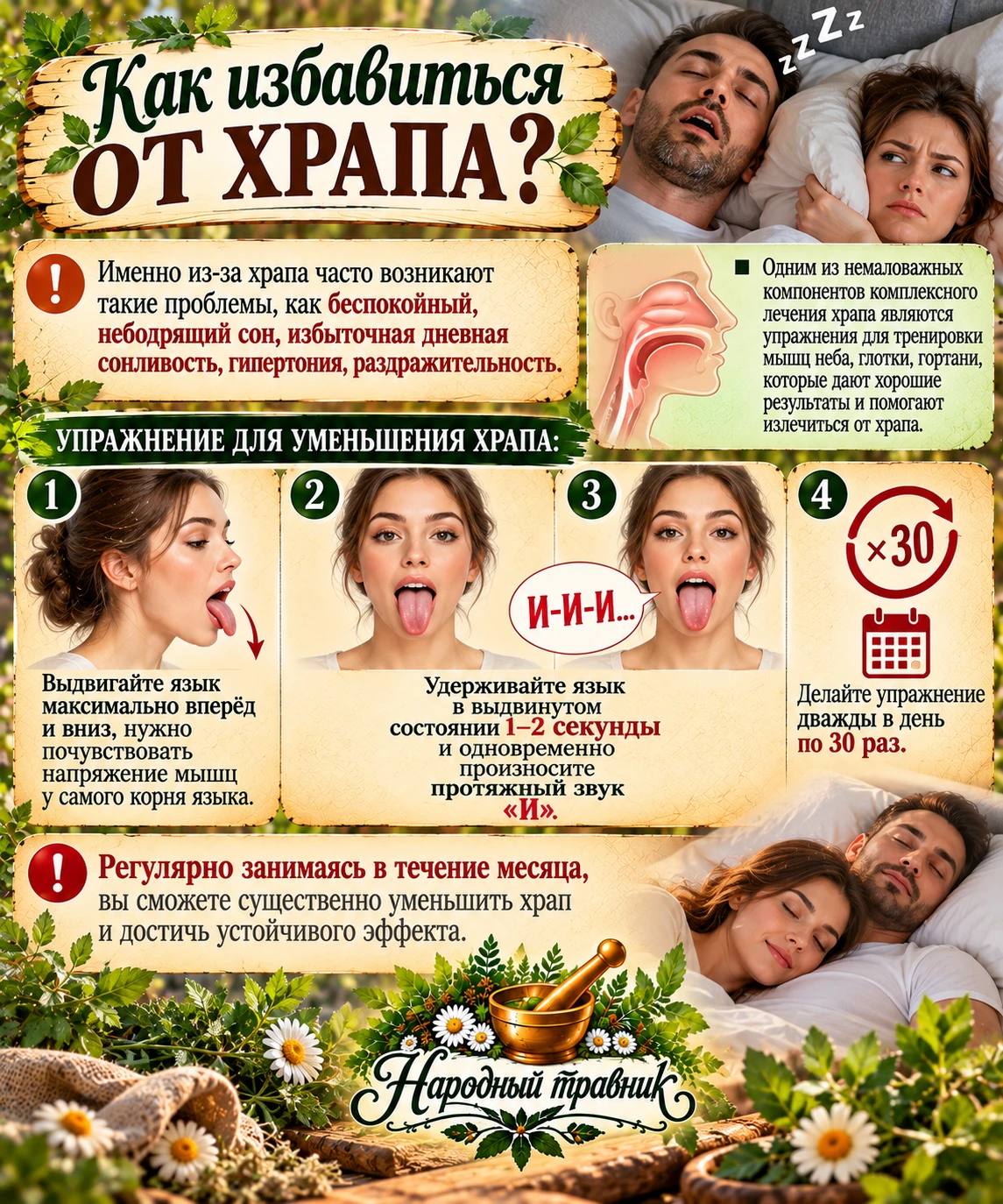Как избавиться от храпа? 🤔