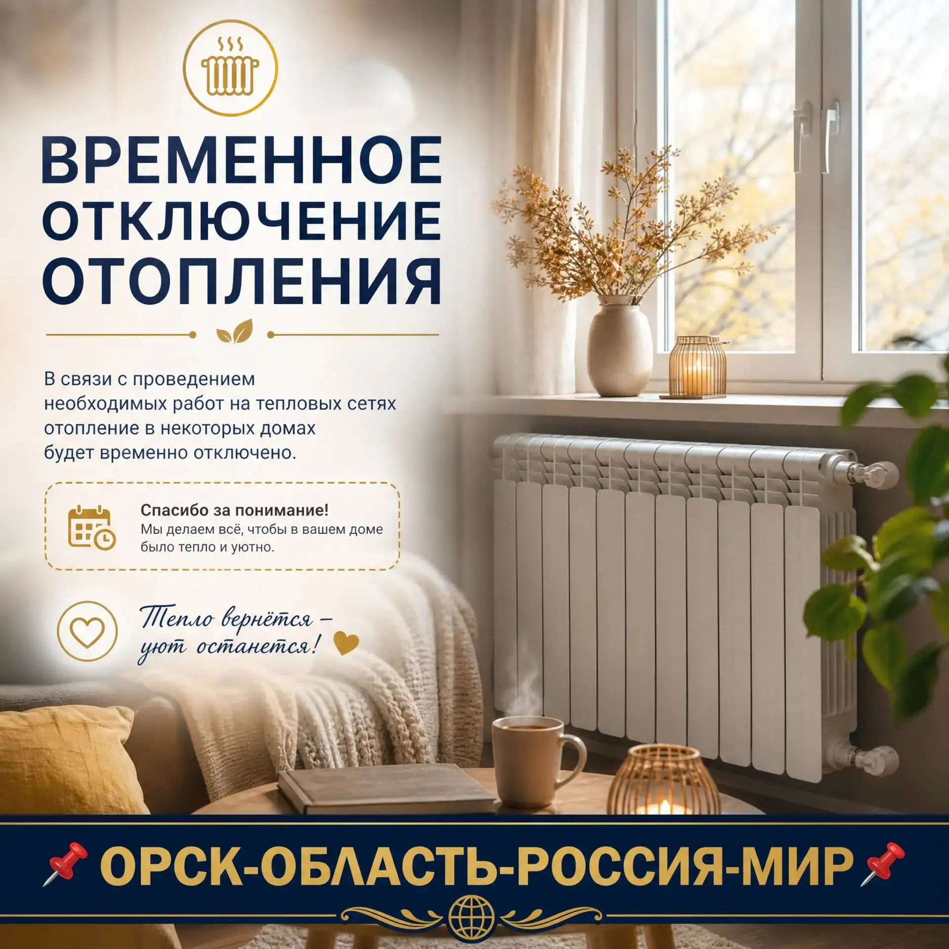 🌡Отключение отопления 29.10.2026🌡