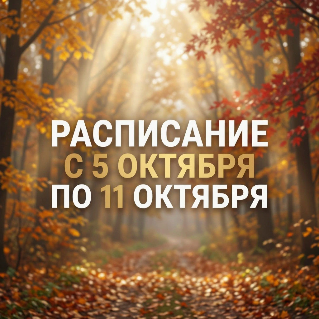 РАСПИСАНИЕ С 5 ОКТЯБРЯ по 11 ОКТЯБРЯ.