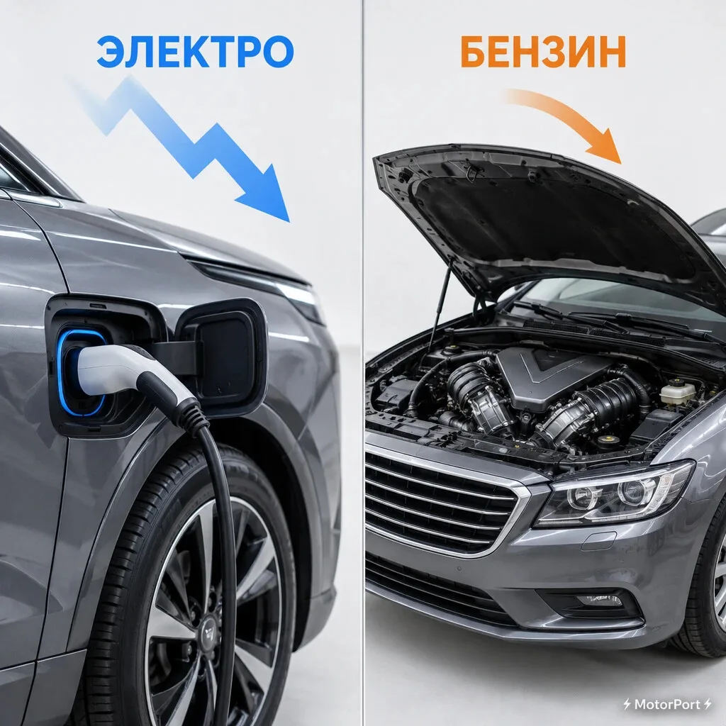 Электромобиль теряет за три года до половины цены. Бензиновая машина того же класса - 2...