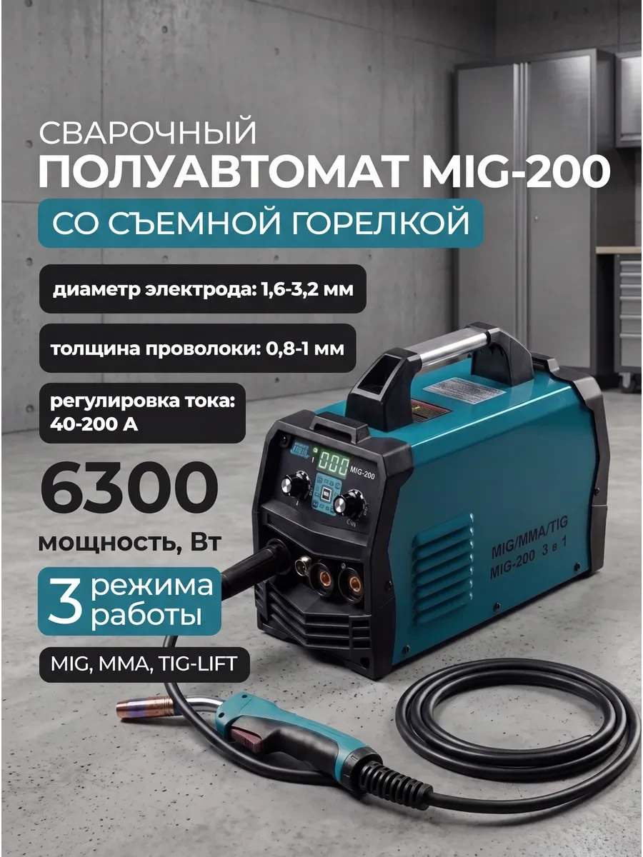 ✨ 63,7%   | Сварочный аппарат 3в1 MIG-200