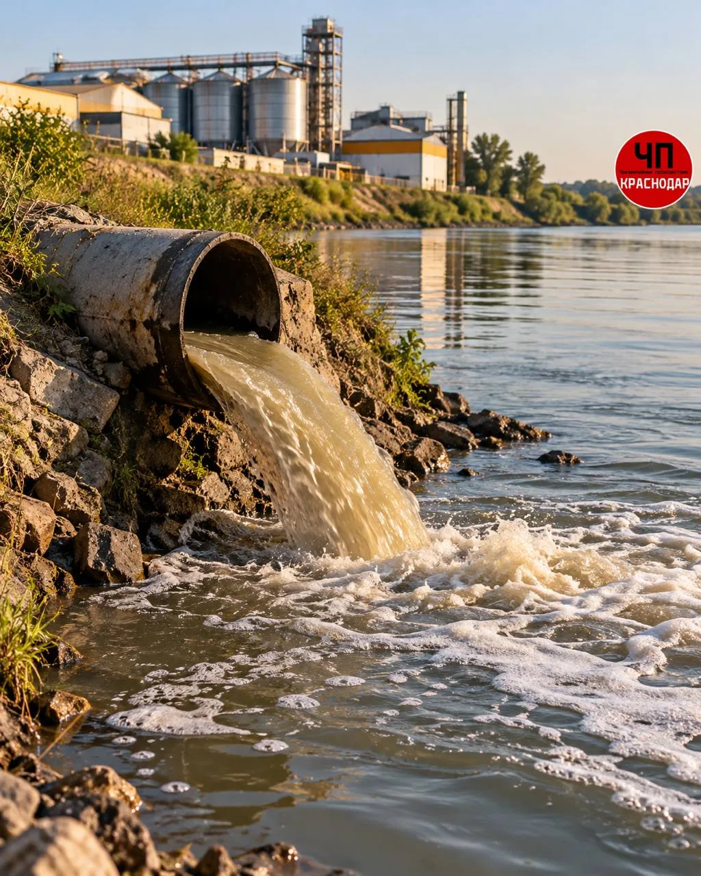 🏭 В Темрюке консервный завод сливал сточные воды прямо в реку Кубань.