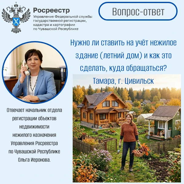 Оформляем летний дом. Сотрудники Росреестра Чувашии отвечают на вопросы граждан. Вопрос...
