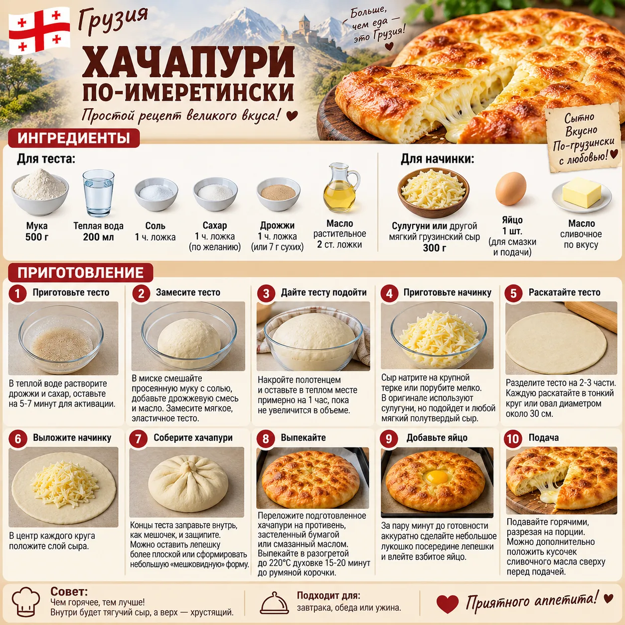 Грузия Хачапури по-имеретински                                                         ...
