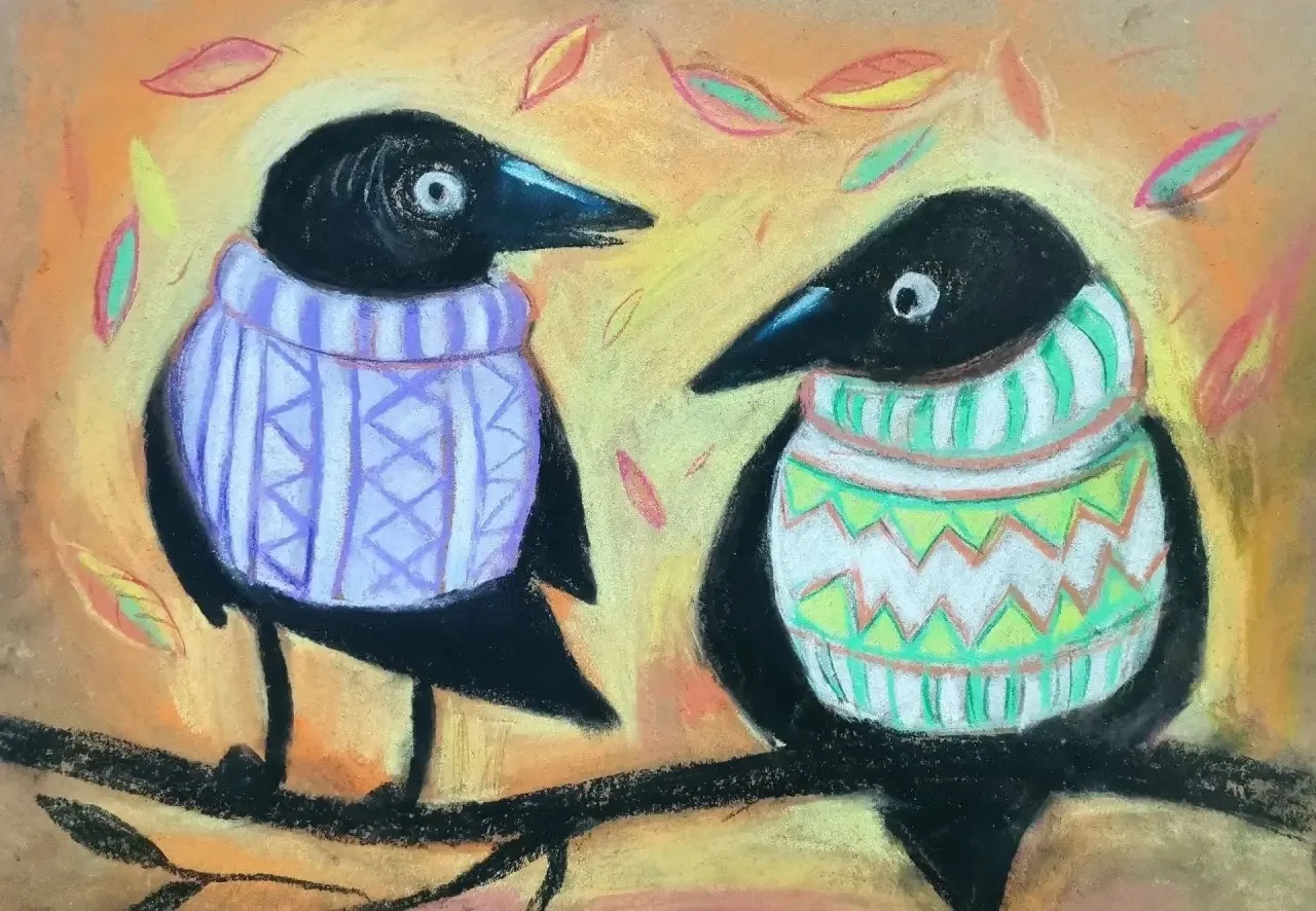 🐦‍⬛ Рисуем ворон пастелью!