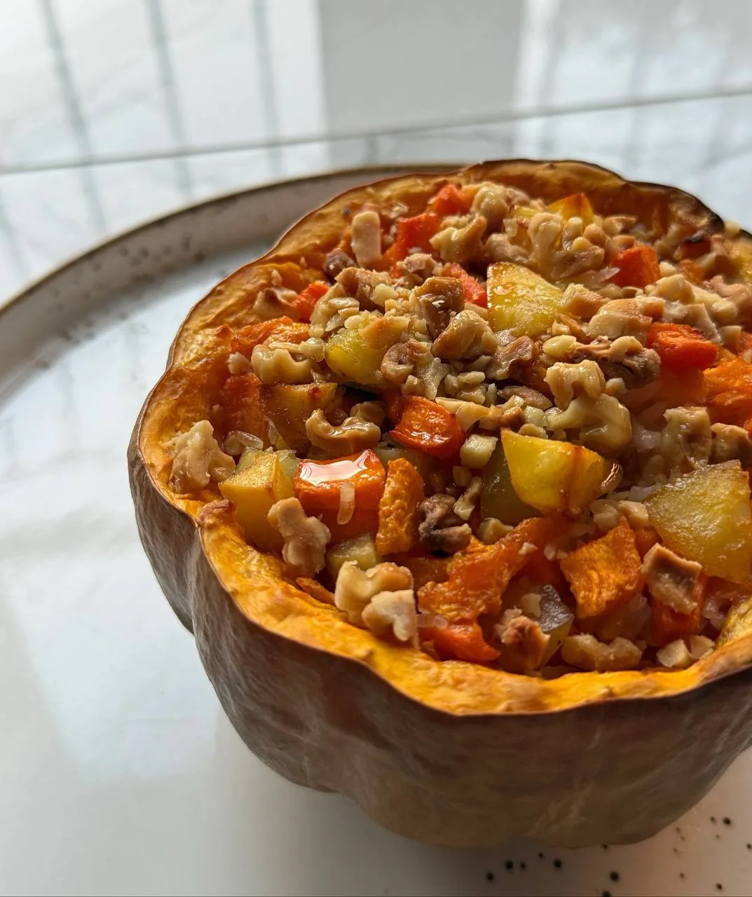 Рецепт тыквы с грецким орехом и рисом басмати