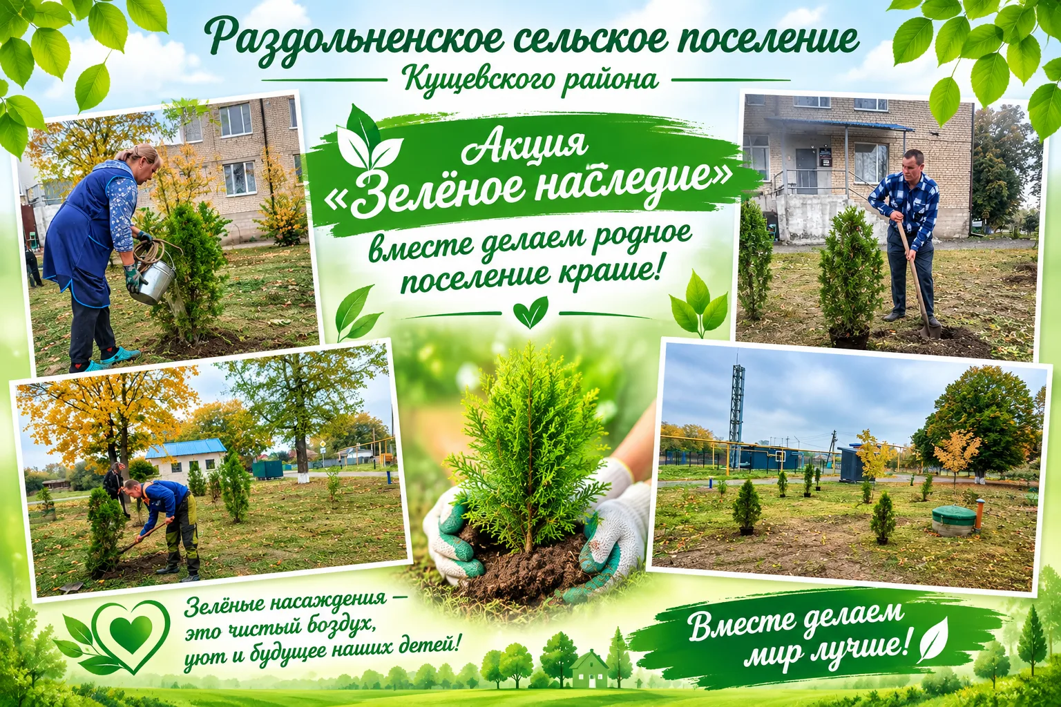 🌿 Акция «Зелёное наследие»: вместе делаем родное поселение краше! 🌱