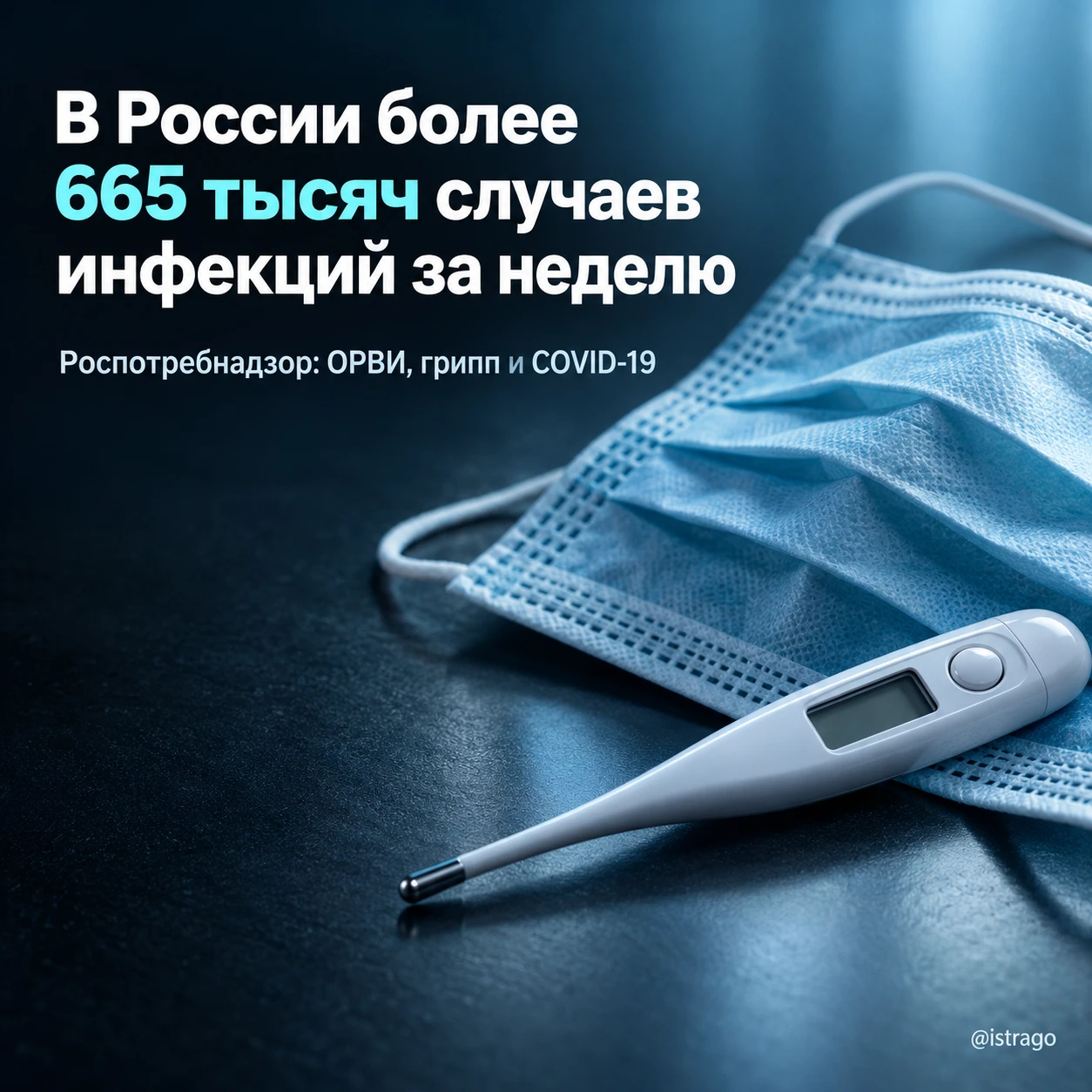 😷 В России за неделю выявили более 665 тысяч случаев респираторных инфекций