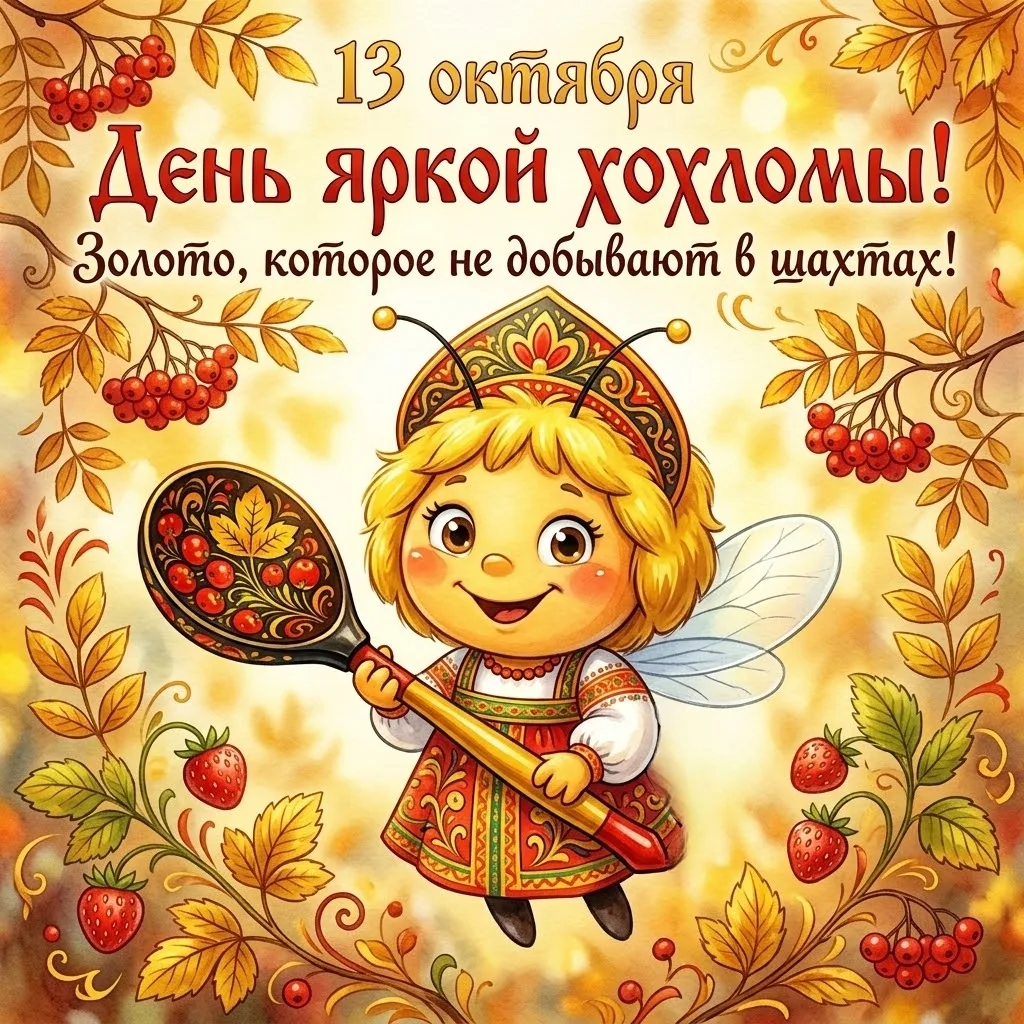 🍂✨ Золото, которое не добывают в шахтах! 13 октября — День яркой хохломы!