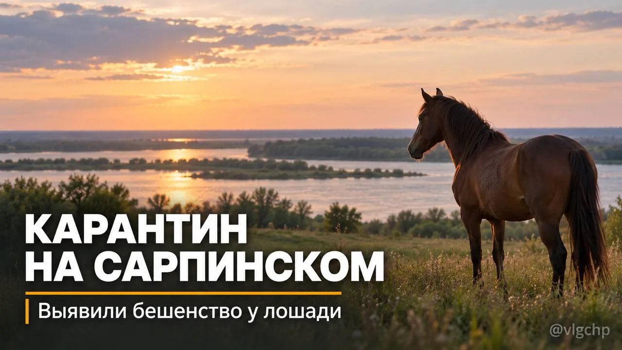 В Волгограде на острове Сарпинский у лошади обнаружили бешенство