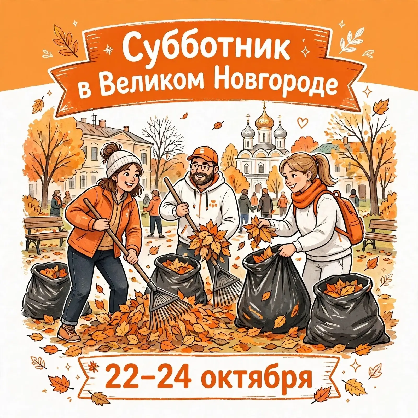 ♻ Общегородской субботник в Великом Новгороде
