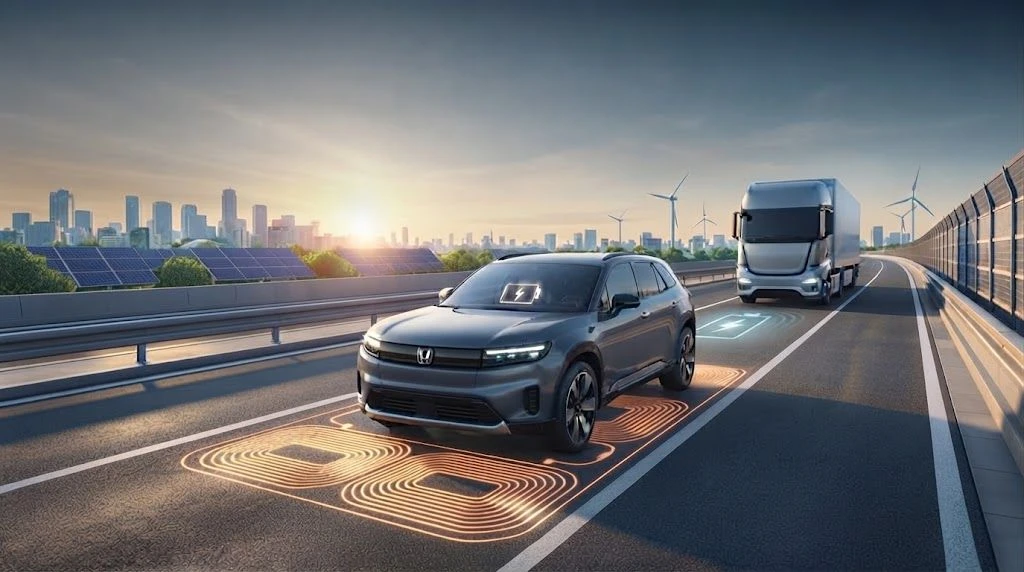 Honda хочет встроить зарядку в дорогу и заряжать электромобили на ходу