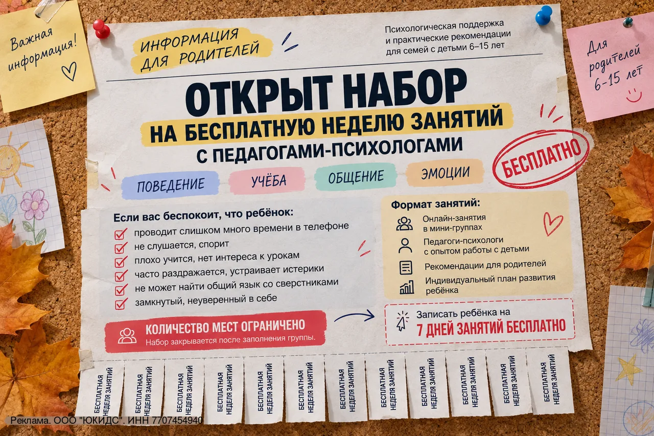 ВНИМАНИЮ РОДИТЕЛЕЙ ДЕТЕЙ ОТ 6 ДО 15 ЛЕТ!