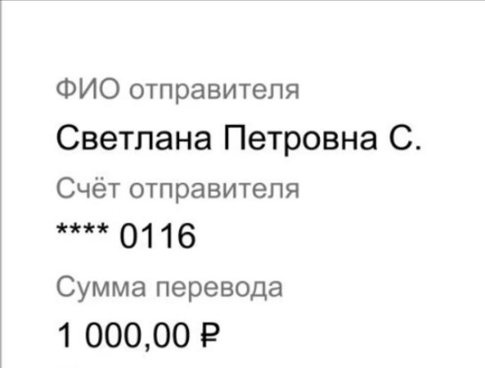 Благодарим Светлану Сорокину за финансовую помощь СВОим!❤️🙏