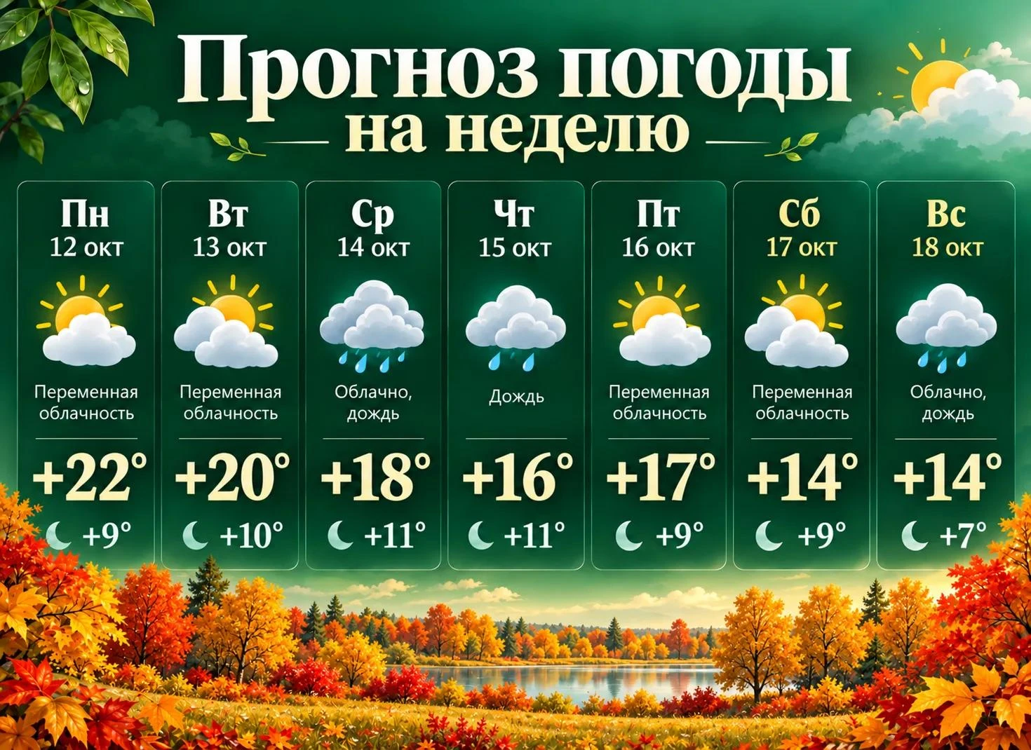 Какая погода ждет Пронский округ на этой неделе?