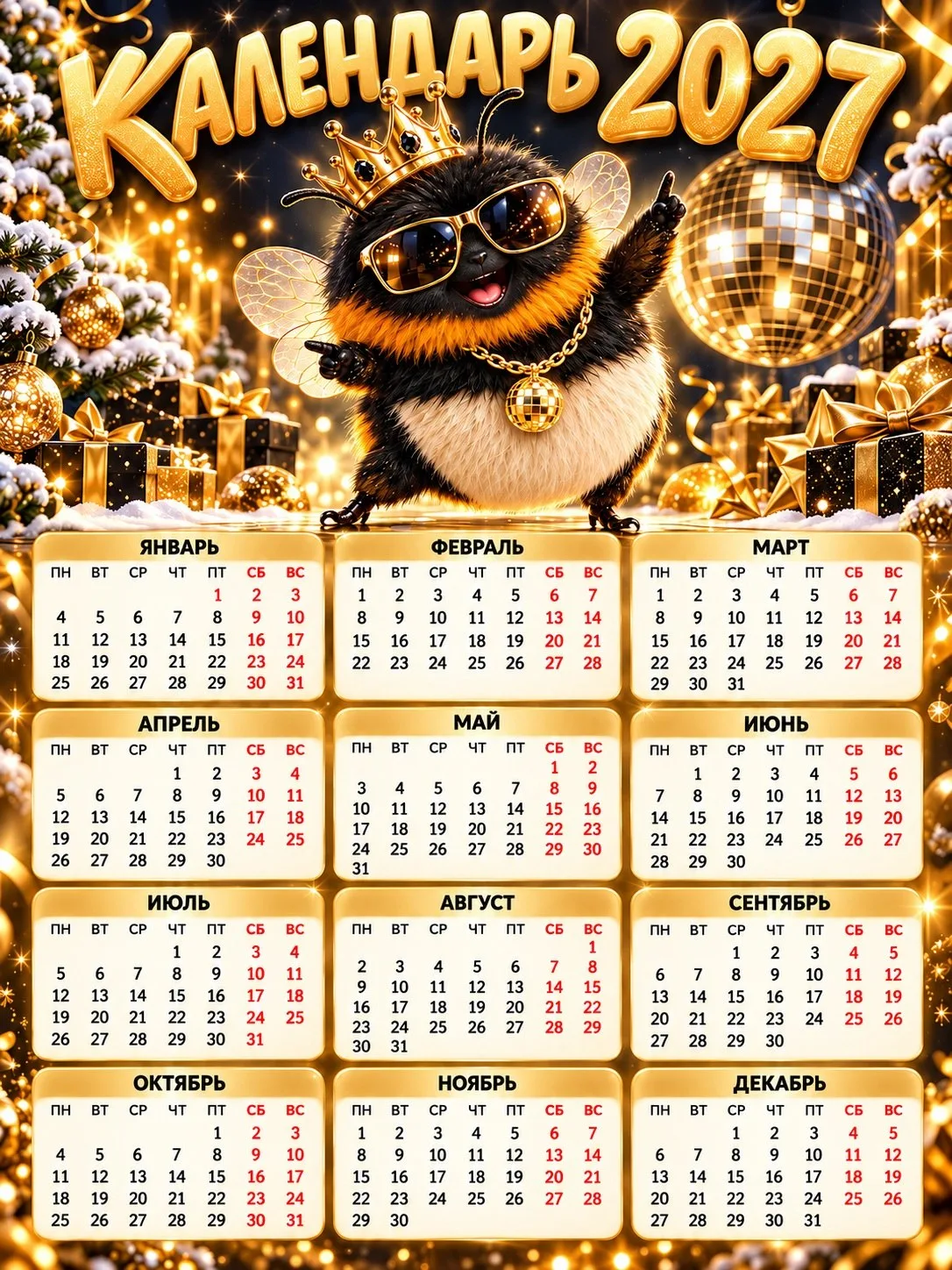 🤗 Календарь на 2027 год от Жужика. Забираем себе.