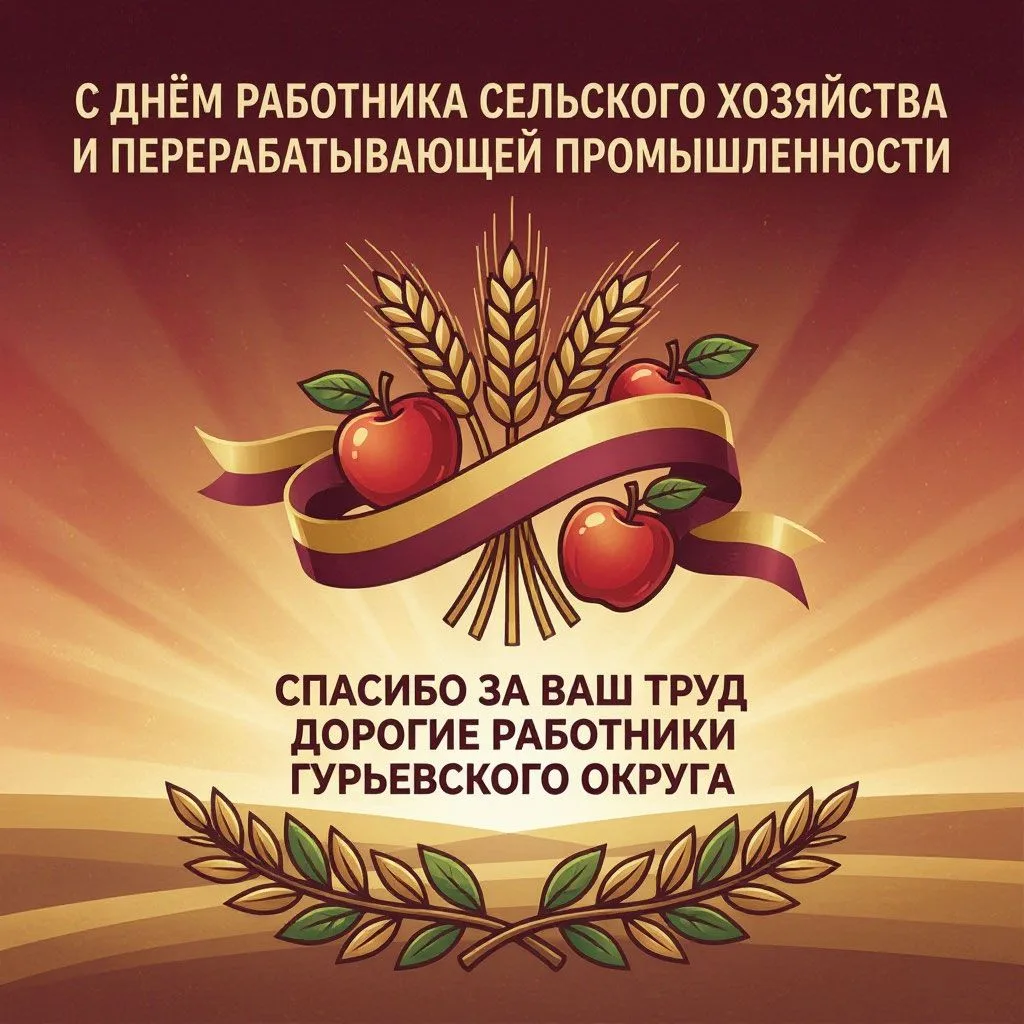 Дорогие работники сельского хозяйства и перерабатывающей промышленности Гурьевского окр...