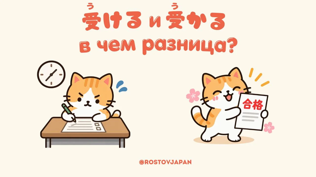 🇯🇵 «Сдавать экзамен» и «сдать экзамен» — по-японски это два разных глагола.