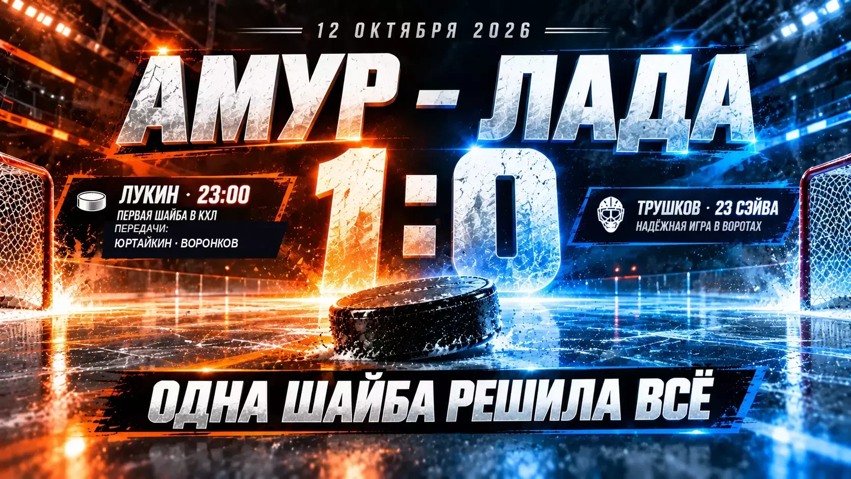 Одна шайба решила всё: как «Амур» обыграл «Ладу» 1:0 и продлил её серию поражений