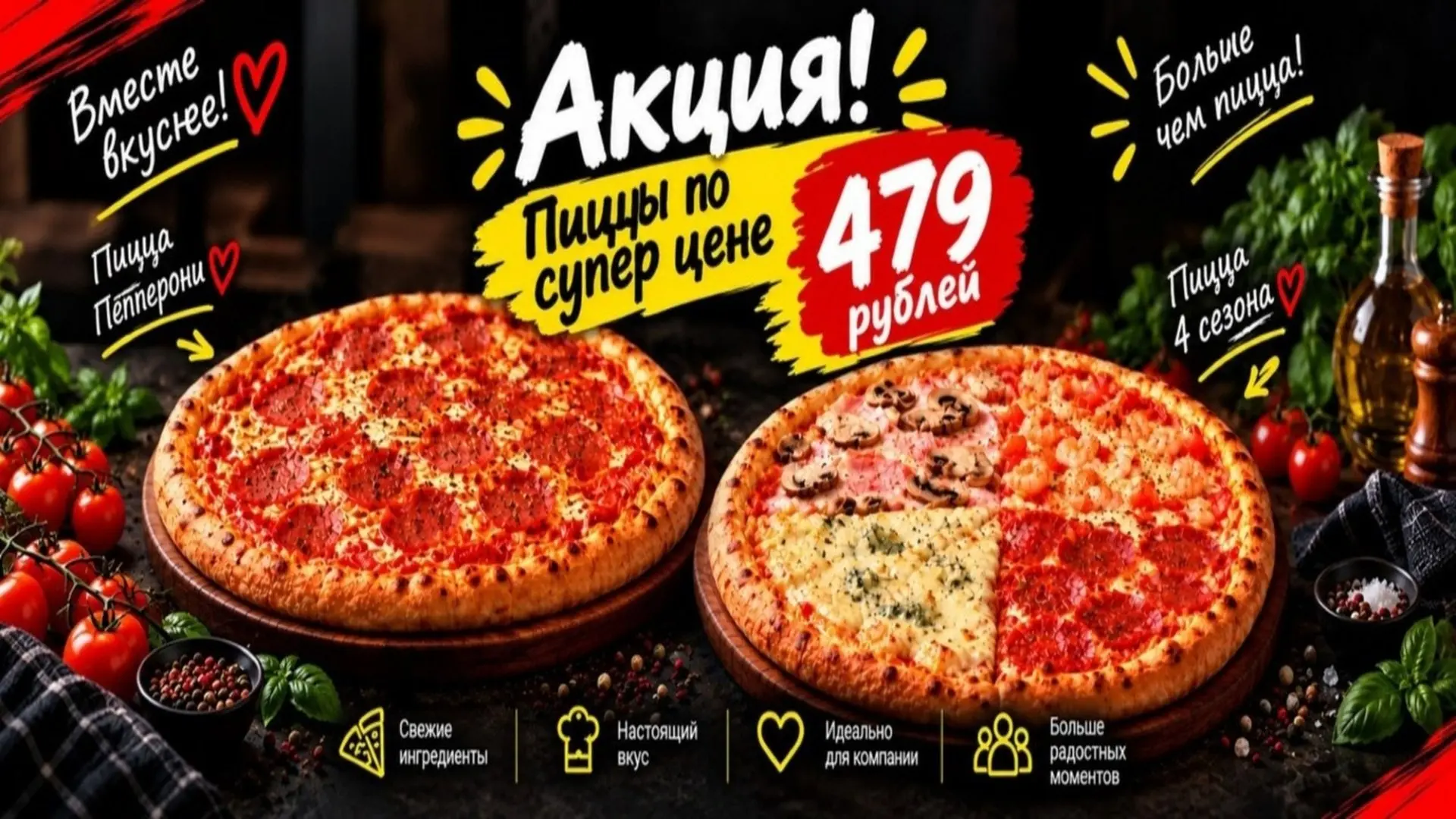 🍕 ДРУЗЬЯ, СЕГОДНЯ — ДЕНЬ ПИЦЦЫ ПО ФИКСИРОВАННОЙ ЦЕНЕ! 🍕