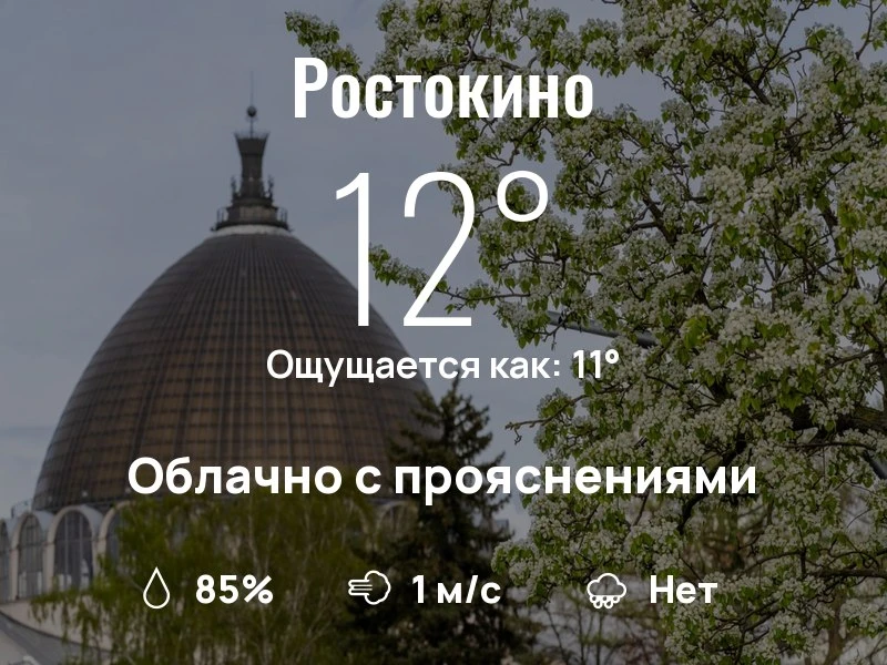 Что с погодой в Ростокино?