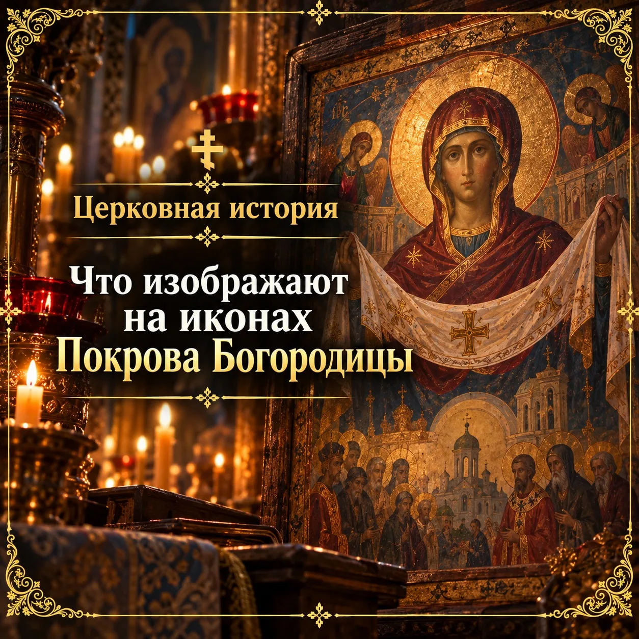 Что изображают на иконах Покрова Богородицы