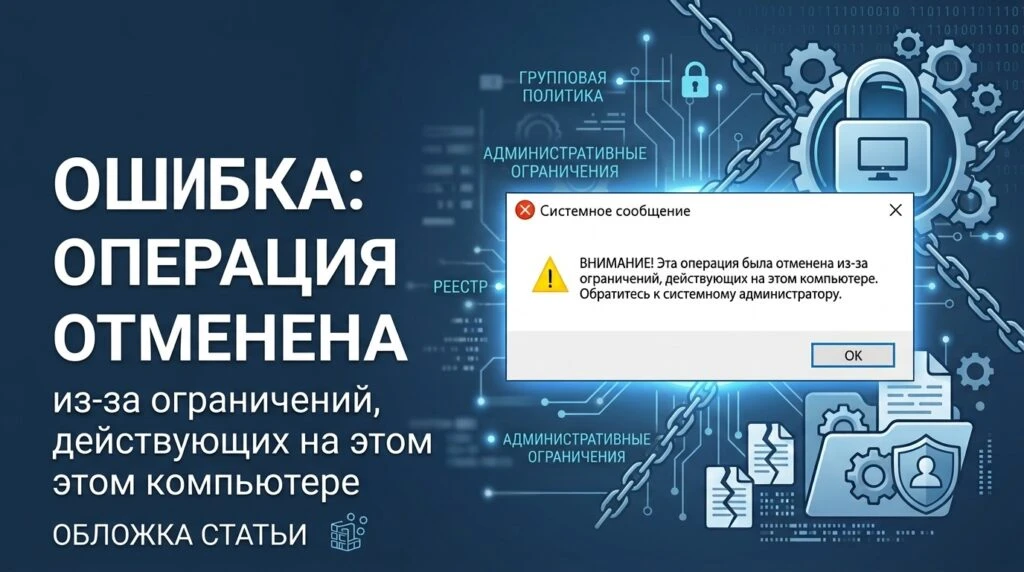 🪟 «Операция отменена из-за ограничений, действующих на этом компьютере»: как исправить