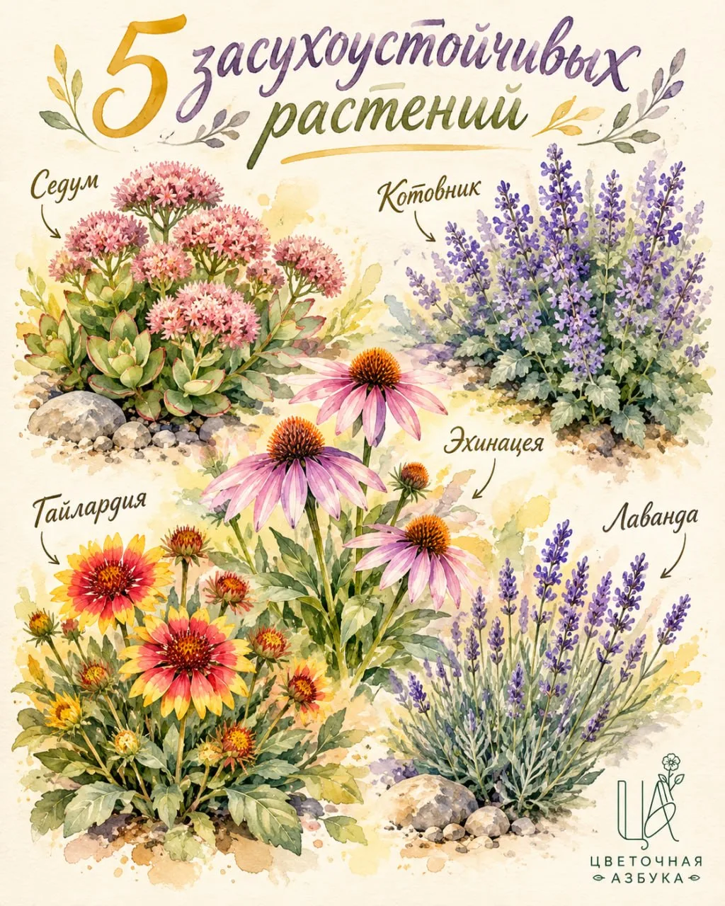 Топ-подборка — 5 засухоустойчивых садовых растений 🌱 садовая