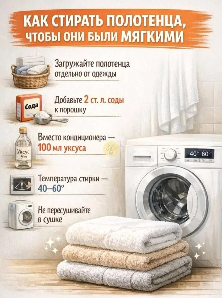 Как стирать полотенца, чтобы они были мягкими!
