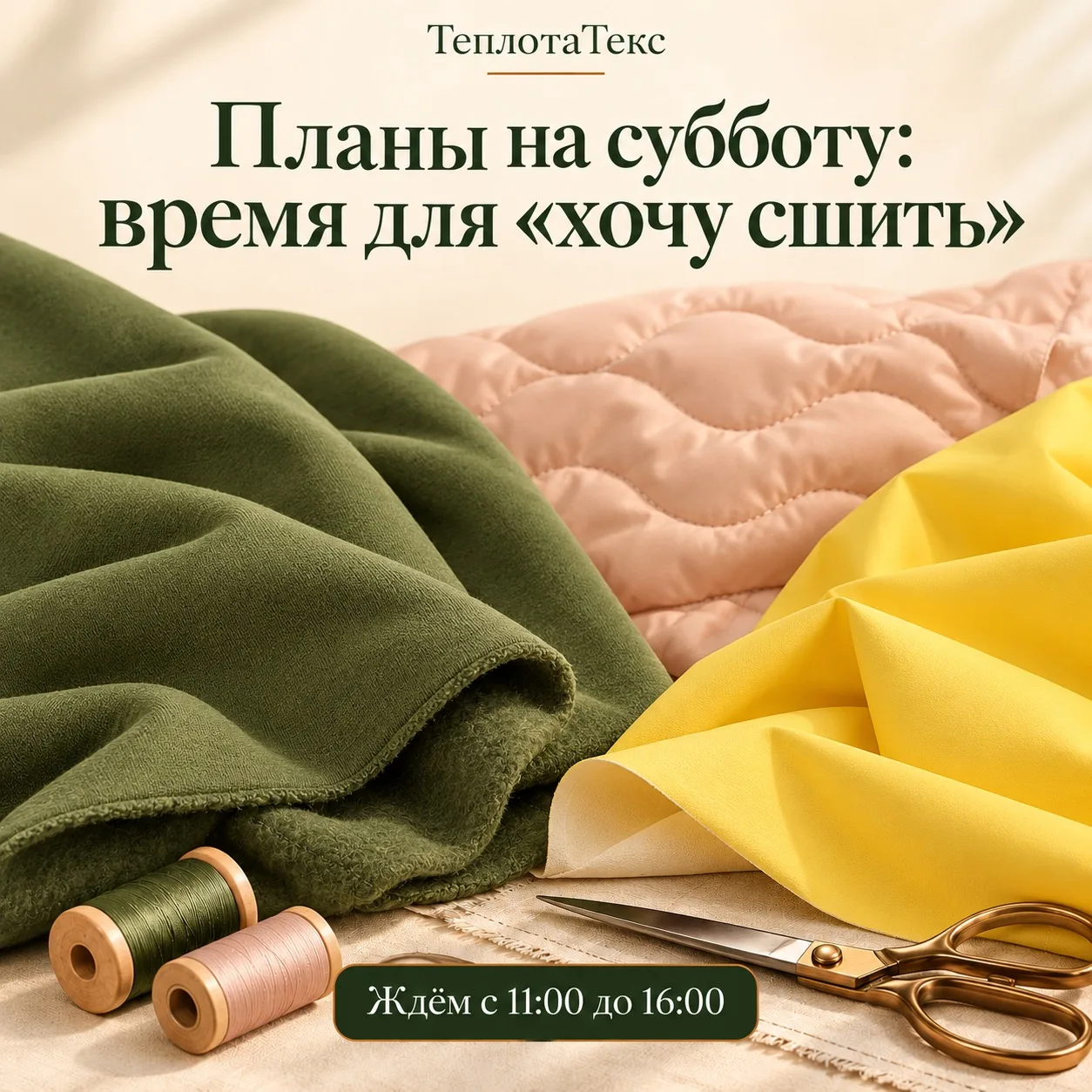 Планы на субботу: немного времени для себя и своих «хочу сшить» ✂️